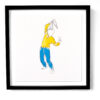 VMens silkscreenprint comic blauwgeel 1000