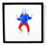 VMens silkscreenprint comic blauwrood middelvinger 1000