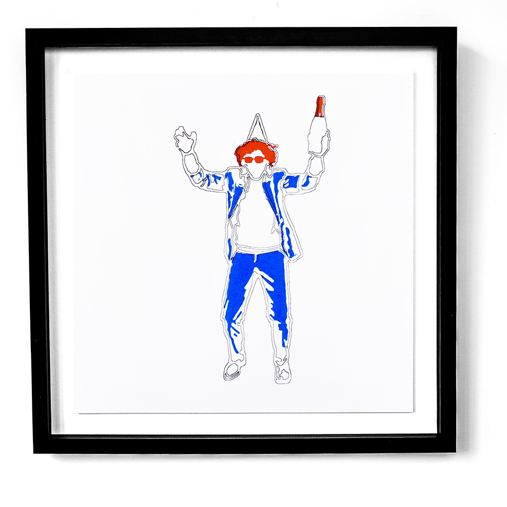 VMens silkscreenprint comic blauwrood v2 1000