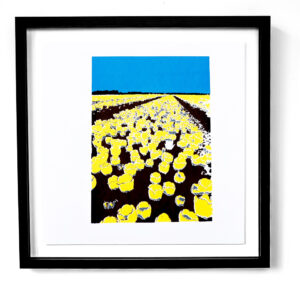 VMens silkscreenprint comic tulpen geel 1000